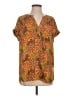 Assorted Brands 100% Polyester Orange Short Sleeve Blouse Size S - photo 1