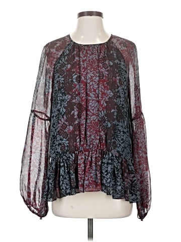 Cinq à Sept Long Sleeve Silk Top (view 1)