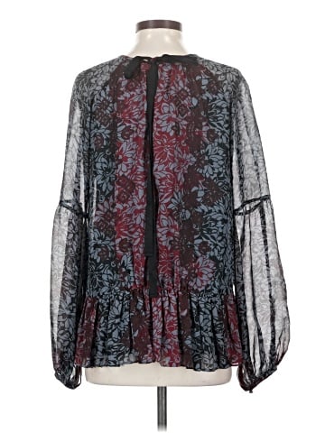 Cinq à Sept Long Sleeve Silk Top (view 2)
