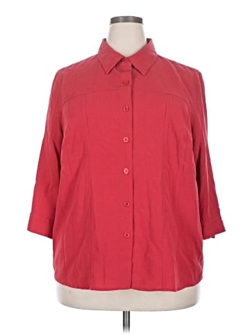 Christopher & Banks 3/4 Sleeve Button-Down Shirt (view 1)
