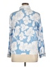 Unbranded 100% Polyester Floral Blue Long Sleeve Blouse Size XL - photo 2