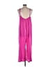 Self Contrast Solid Pink Jumpsuit Size L - photo 2