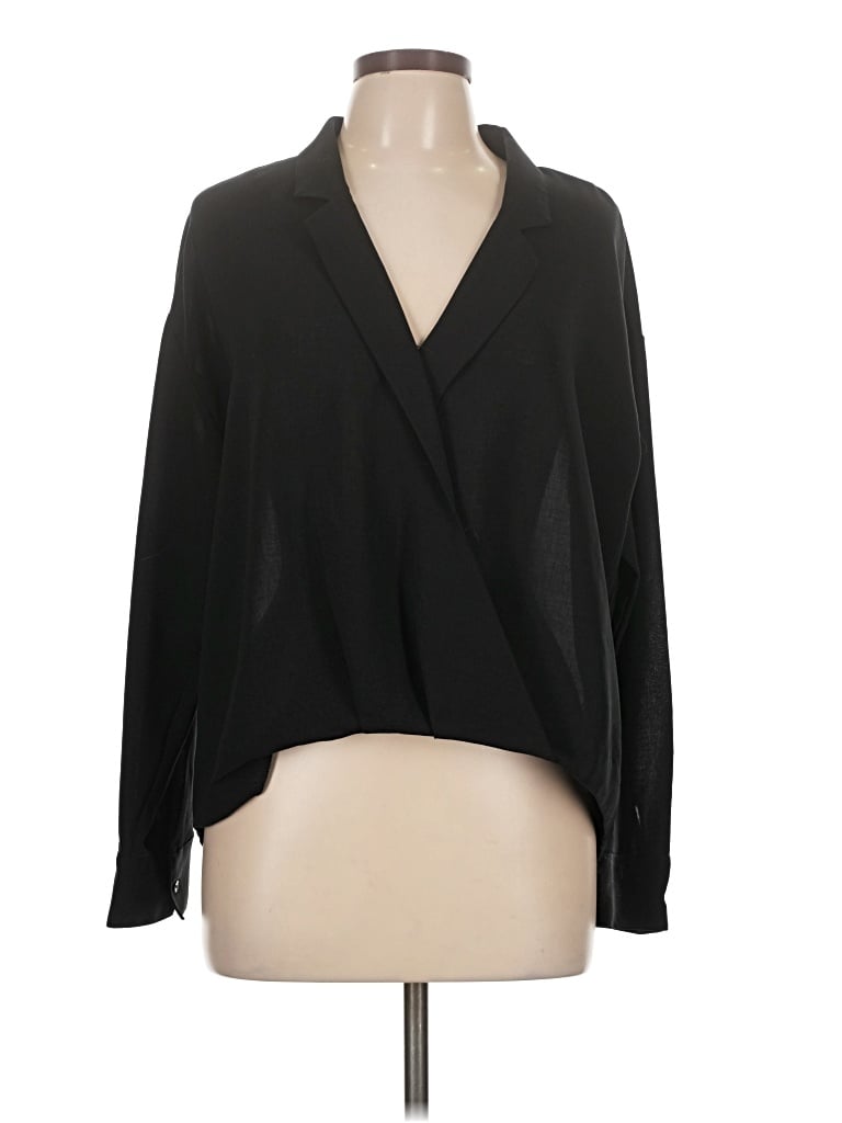 Pre-owned Express Long Sleeve Blouse In Black