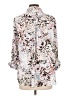 Investments 100% Polyester Print Silver 3/4 Sleeve Blouse Size L - photo 2