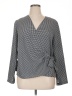 Nine West 100% Polyester Houndstooth Gray Long Sleeve Blouse Size XL - photo 1