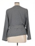 Nine West 100% Polyester Houndstooth Gray Long Sleeve Blouse Size XL - photo 2