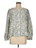Ann Taylor LOFT 100% Cotton Silver Long Sleeve Blouse Size M - photo 1