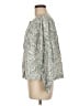 Ann Taylor LOFT 100% Cotton Silver Long Sleeve Blouse Size M - photo 5