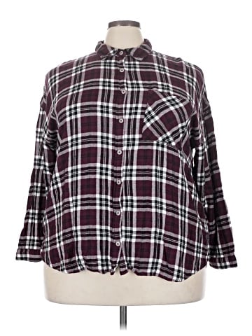 Maurices 3/4 Sleeve Button-Down Shirt (view 1)