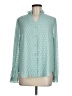 Ann Taylor 100% Polyester Polka Dots Teal Long Sleeve Blouse Size M - photo 1
