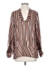 CAbi 100% Polyester Stripes Brown Long Sleeve Blouse Size XS - photo 1