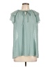 Hesed Teal Short Sleeve Blouse Size L - photo 1