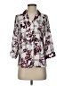 Iz Byer 100% Polyester Floral Burgundy 3/4 Sleeve Blouse Size XS - photo 1