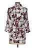 Iz Byer 100% Polyester Floral Burgundy 3/4 Sleeve Blouse Size XS - photo 2