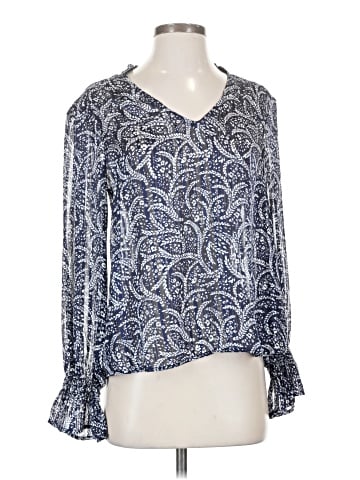 Aqua Long Sleeve Blouse (view 1)