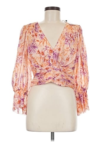 AMUR 3/4 Sleeve Silk Top (view 1)