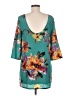 Ark & Co. 100% Polyester Floral Teal Casual Dress Size M - photo 2