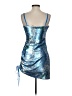 Ramy Brook 100% Polyester Metallic Blue Cocktail Dress Size 2 - photo 2