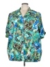 Maggie Barnes Tropical Green Short Sleeve Blouse Size 3X - photo 1
