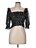 WHYTE VALENTYNE 100% Polyester Black 3/4 Sleeve Blouse Size 6 - photo 1