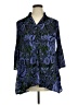 Sunny Leigh 100% Polyester Floral Blue 3/4 Sleeve Blouse Size 1X - photo 1