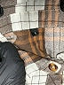 Assorted Brands 100% Polyester Plaid Brown Long Sleeve Blouse Size L - photo 7