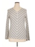 T by Talbots Chevron-herringbone Ivory Long Sleeve Henley Size XL - photo 1