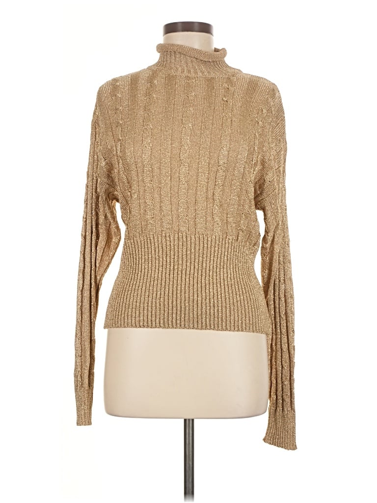 Pre-owned Assorted Brands Turtleneck Sweater In Tan