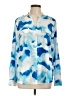 Calvin Klein 100% Polyester Blue Long Sleeve Blouse Size L - photo 1