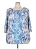 Fred David Blue 3/4 Sleeve Blouse Size 3X - photo 1