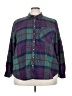 Maurices Plaid Purple Long Sleeve Blouse Size 24 (3) - photo 1