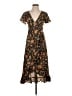 Blue Rain 100% Polyester Paisley Brown Casual Dress Size XS - photo 1