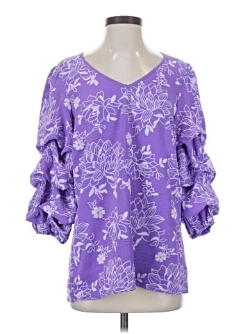 Nina Leonard 3/4 Sleeve Blouse (view 1)
