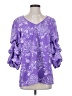 Nina Leonard 100% Polyester Purple 3/4 Sleeve Blouse Size S - photo 1