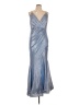 NW Nightway Metallic Silver Blue Cocktail Dress Size 10 - photo 1