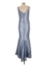 NW Nightway Metallic Silver Blue Cocktail Dress Size 10 - photo 2