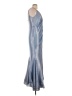 NW Nightway Metallic Silver Blue Cocktail Dress Size 10 - photo 4
