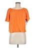 Just Be... 100% Polyester Orange Short Sleeve Blouse Size M - photo 1