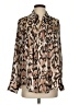 Smythe 100% Polyester Animal Print Brown Long Sleeve Blouse Size S - photo 1