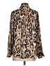 Smythe 100% Polyester Animal Print Brown Long Sleeve Blouse Size S - photo 2
