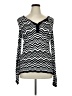 Versona 100% Rayon Chevron-herringbone Black Long Sleeve Henley Size XL - photo 1