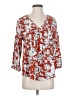 Fun2Fun 100% Rayon Red 3/4 Sleeve Blouse Size S - photo 1