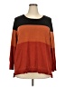 retrology Color Block Orange Long Sleeve Top Size 2X - photo 1