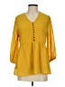 Antoinette 100% Polyester Yellow 3/4 Sleeve Blouse Size S - photo 1