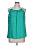 Ann Taylor LOFT 100% Polyester Teal Sleeveless Blouse Size L (petite) - photo 1