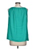 Ann Taylor LOFT 100% Polyester Teal Sleeveless Blouse Size L (petite) - photo 2