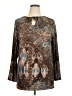 N Touch Brown Long Sleeve Blouse Size XL - photo 1