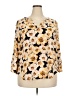 Maurices 100% Polyester Floral Yellow 3/4 Sleeve Blouse Size XXL - photo 1