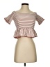 Moon River Brown Short Sleeve Top Size S - photo 1