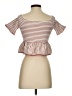 Moon River Brown Short Sleeve Top Size S - photo 2